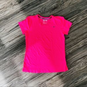 neon pink dri fit shirt
